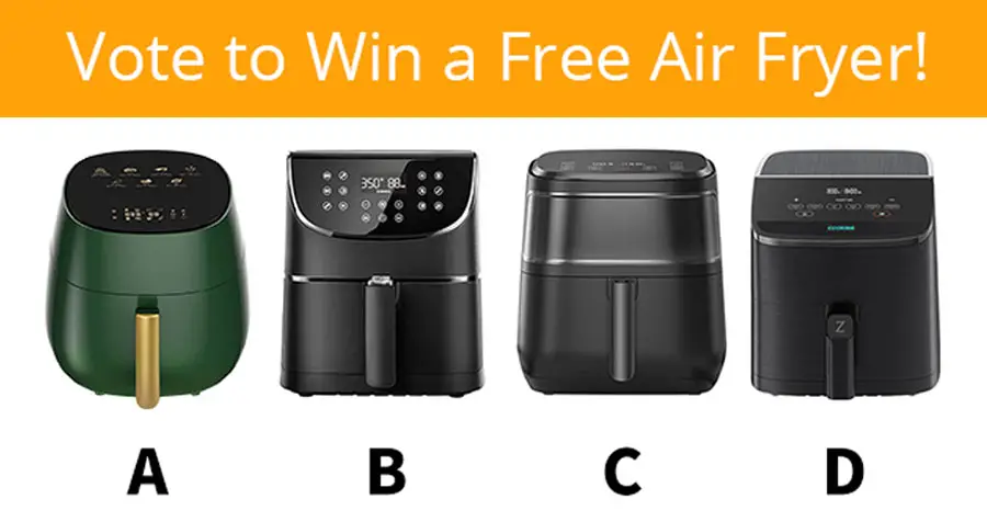 Acekool needs your help with their new Air Fryer design. They are launching this new product soon and want to know what design you think is the best. Fill out the quick survey to be entered to win a Free Acekool Air Fryer.