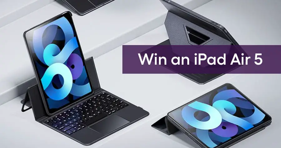 Enter for your chance to win a brand new #iPadAir5 and ESR Global case. The new iPad Air features the breakthrough M1 chip, ultra-fast 5G, a new front camera with Center Stage, and more.