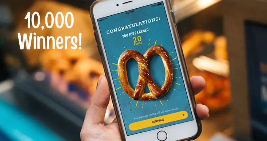 10,000 WINNERS! Create a Free Auntie Anne's Pretzel Perks account for your chance to win a Free voucher for one Auntie Anne’s Pretzel Bucket, valid at participating Auntie Anne’s locations #giveaway