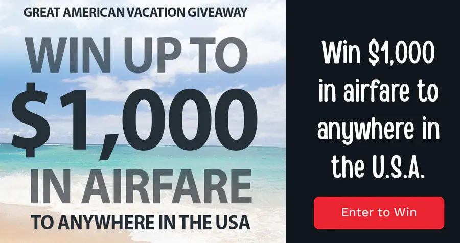 The All American Clothing Co. is celebrating their 20th anniversary by giving away up to $1,000 in airfare to anywhere in the USA.