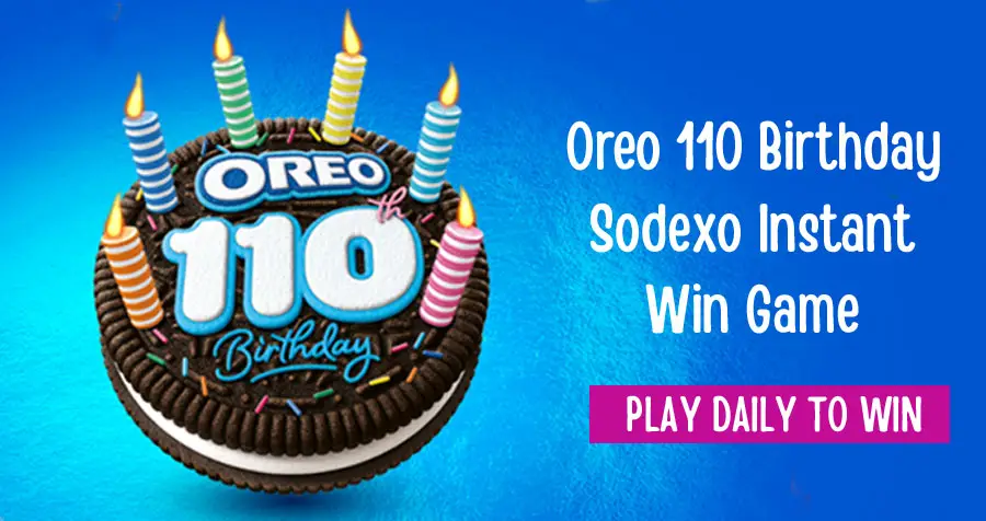 OREO is celebrating their 110th birthday and giving you the chance to win a party favor from OREO, like an OREO Swag Bag or a $250 gift card! Play daily through the end of March for your chance to score a prize!