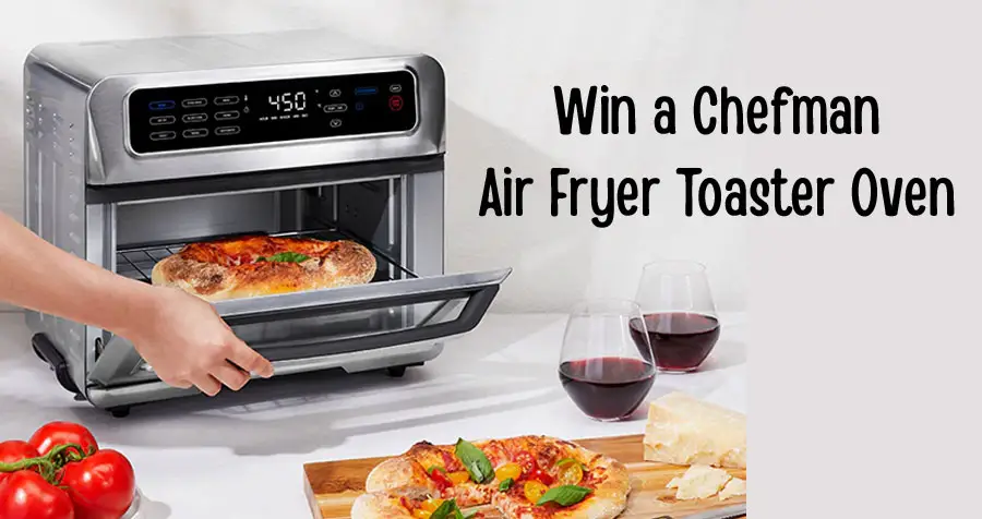Enter for your chance to win a Chefman Air Fryer Toaster Oven. Automatically transitions between cooking presets for precise cooking of your favorite foods, just set it and forget it. Enjoy your favorite fried food without any extra oil needed. The high-speed convection fans speed up baking & provide that desired fried finish & flavor. This versatile 9-in-1 appliance air fries, bakes, broils, convection bakes, convection broils, toasts, and more.