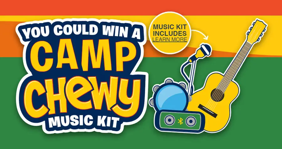 Grab your Free game code and play the Quaker Camp Chewy Instant Win Game daily for your chance to win one of 500 Camp Chewy Music Kit kits valued at $300 each. Each kit includes an acoustic guitar, one-year pre-paid music app, portable microphone, Bluetooth speaker, drum pad and tambourine. Get your music on!