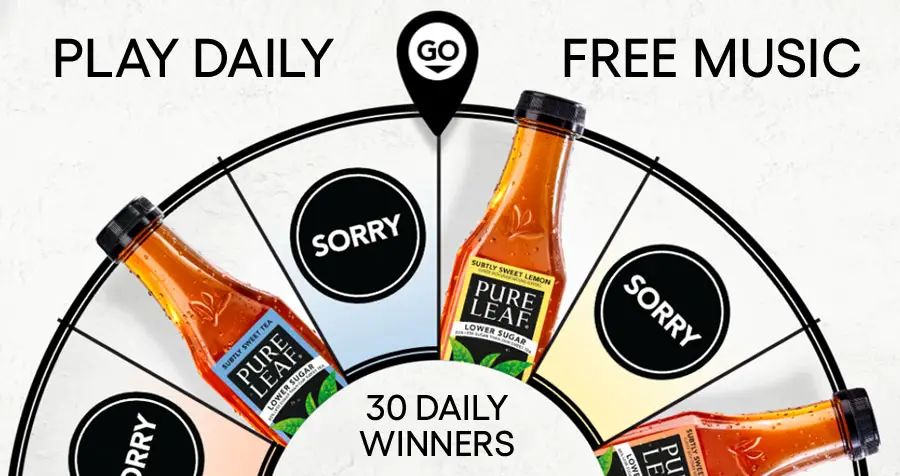 Spin the Pure Leaf game wheel for your chance to win Free Music for a year, awarded as a $120 check! Play daily through May 1, 2022 for more chances to win. #giveaway