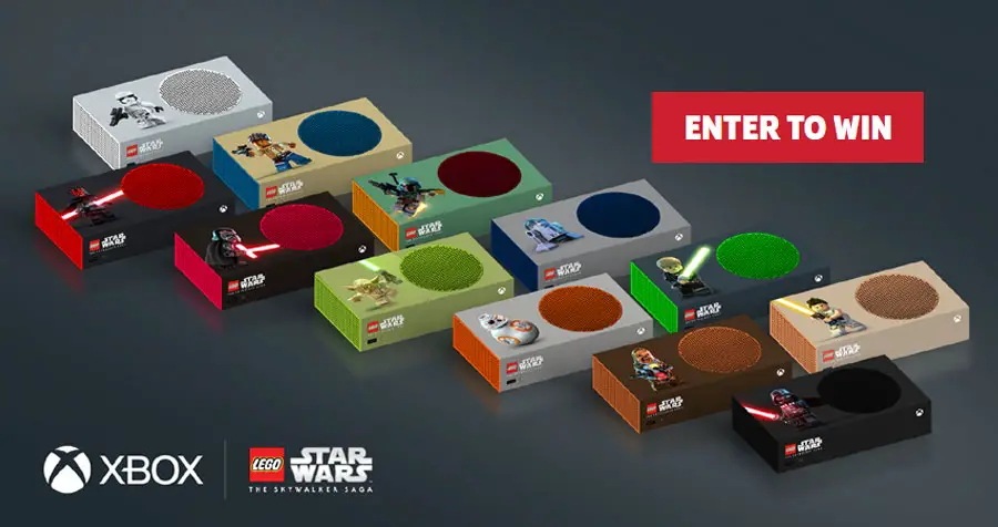 May the Force be with you. Follow and RT with #LegoStarWarsXboxSweepstakes and #Maythe4th for a chance to win 1 of 12 LEGO Star Wars Xbox Series S Custom Console and Controllers.