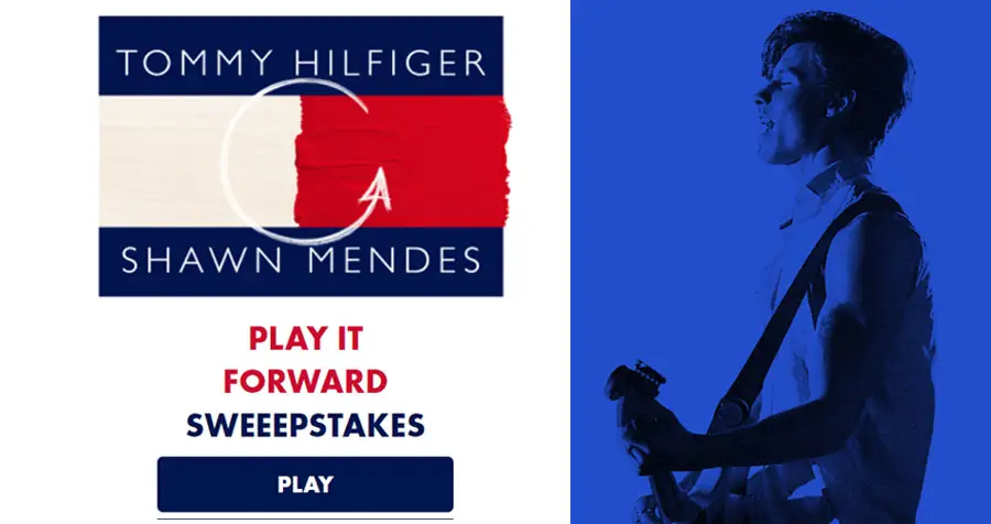 Tommy Hilfiger Play It Forward Shawn Mendes Sweepstakes