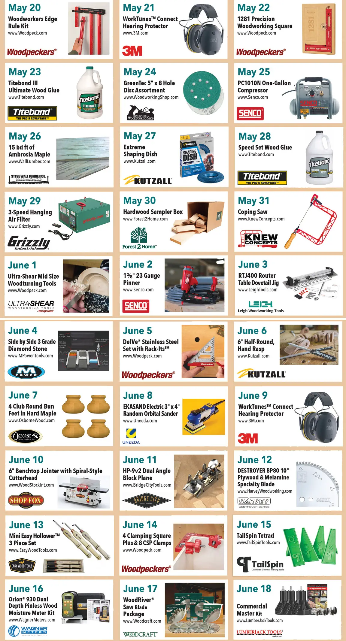 Popular Woodworking 31 Days for Dad Giveaway (Daily Prizes)