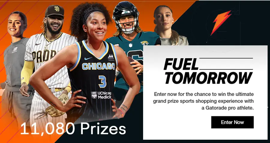 Play the Gatorade Fueled by Fun Instant Win Game daily for the chance to win the ultimate grand prize sports shopping experience with a Gatorade pro athlete.