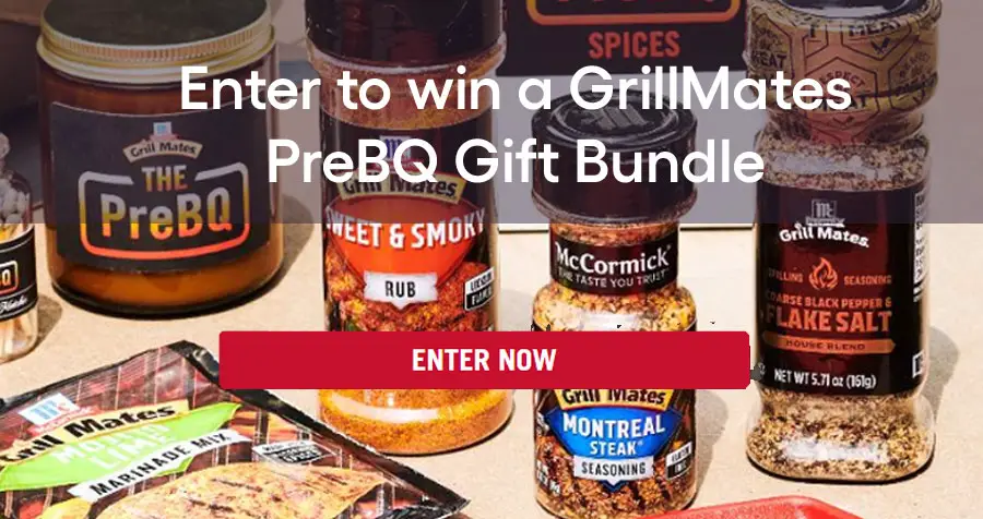 Enter for your chance to win one of 135 McCormick GrillMates PreBQ gift bundles to help make summer grilling easier and more flavorful. Each prize pack is valued at $150
