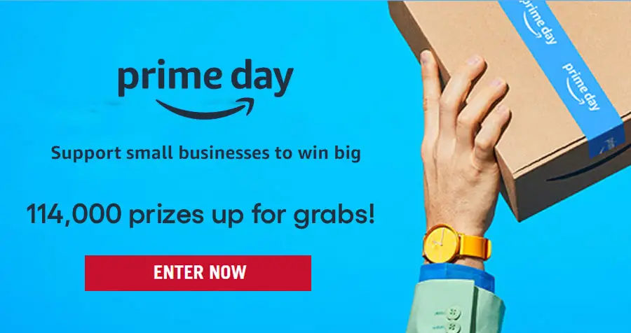 Enter the #Amazon Prime Day Small Business Sweepstakes today for to chance to win your share of over 114,000 prizes! Entering is free. Shop small businesses selling on Amazon through July 11, for every $1 you spend, you'll earn 1 entry (up to $1,500). Just look for the small business badge to quickly identify products from small business brands.