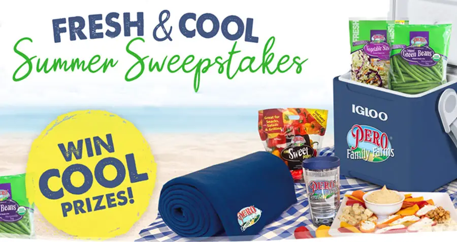 Summer is finally here! Stay cool and beat the heat by entering this sweet giveaway from Pero Farms. Weekly drawings for FREE Pero Family Farms vegetables plus two lucky grand prize winners will receive an Igloo Cooler, Tervis Tumblers and a beach blanket! 