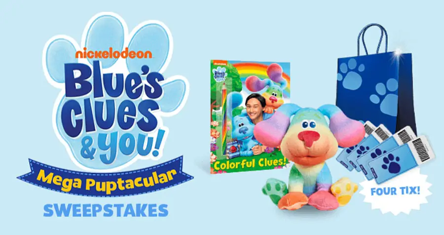 Enter for your chance to win a family trip to Long Beach, California with Tickets to Blue’s Clues & You! Live on Stage Show in Long Beach, CA on November 6th plus lots of other goodies. Twenty more winners will win a Blue Clues & You! prize pack