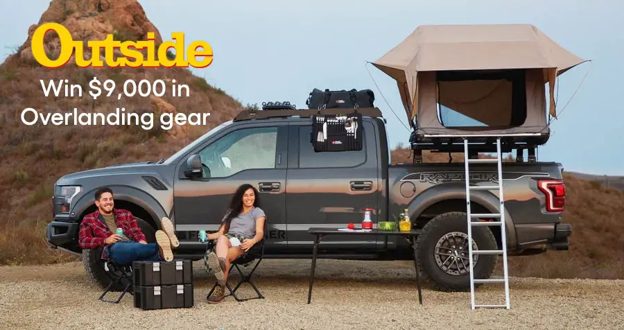 Enter for your chance to win overlanding gear for your vehicle from Outside Magazine. In honor of National Overlanding Month we’re bringing you an opportunity to win some of the best overlanding gear available. Enter for a chance to win over $9,000 in overlanding gear.