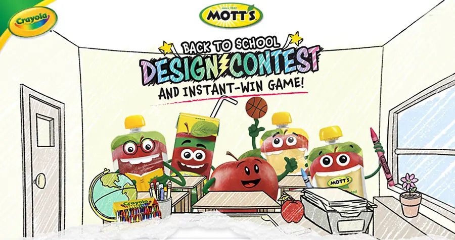 Enter for your chance to win tuition from Mott's. Submit your child's packaging design to enter. Two grand prize winners will receive $15,000 and four other finalists will win $5,000 towards tuition PLUS there are over 44,000 other prizes to be won