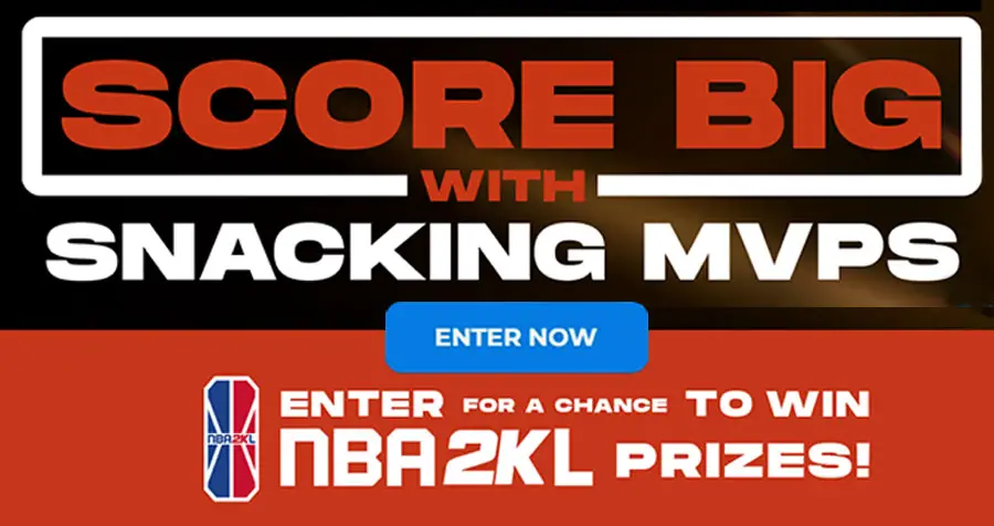Enter the Score Nabisco Snacks Sweepstakes daily through August 31st for a chance to win tickets for you and a friend to attend an NBA 2K League Event Experience, a copy of NBA 2K23, or exclusive NBA swag.