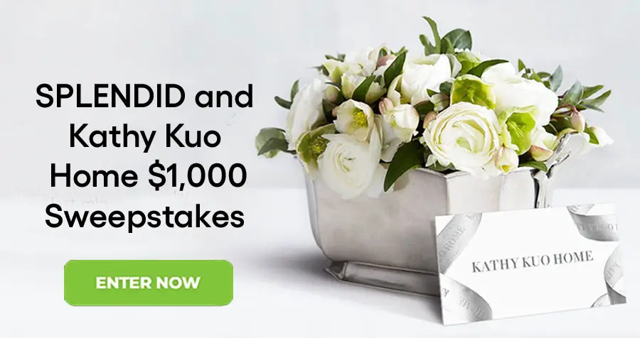 Enter SPLENDID x Kathy Kuo Home Sweepstakes by July 31 for a chance to win a $500 gift card from Splendid and $500 gift card from Kathy Kuo Home.