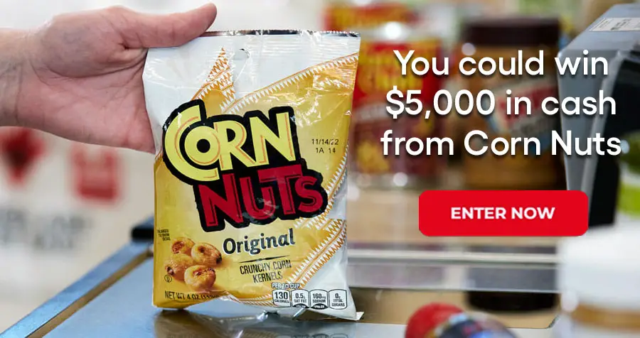 CorNuts is giving you the chance to win $5,000 in cash! Crunch with an accent and enter for a chance win $5K PLUS you will become the Official Crunch of #CornNuts Contest To enter the contest, use the sound from Sammy Arriaga's TikTok to crunch on your favorite flavor of CORN NUTS® products in a 30-second TikTok video and include #contest as an overlay