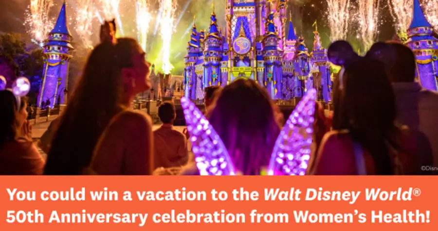 Enter for your chance to win a trip for four to Walt Disney World's 50th Anniversary celebration from Women's Health.. You'll enjoy five days and four nights at the Walt Disney World Resort in Florida.