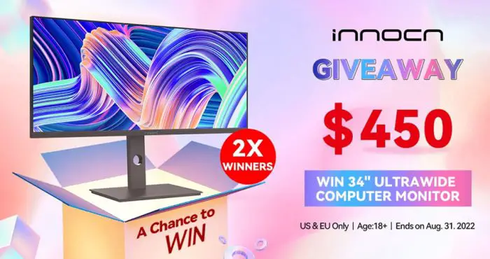 Enter for your chance to win an INNOCN 34" Ultrawide Computer 21:9 Monitor 34C1Q