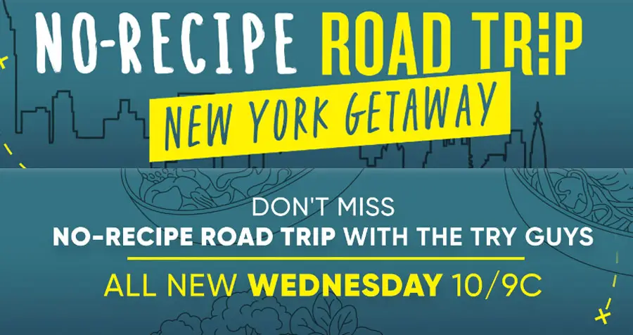 Enter the Food Network No Recipe Road Trip New York Getaway Sweepstakes for your chance to win a weekend for two in New York City including tickets to this year’s Food Network New York City Wine & Food Festival and $2k spending money.