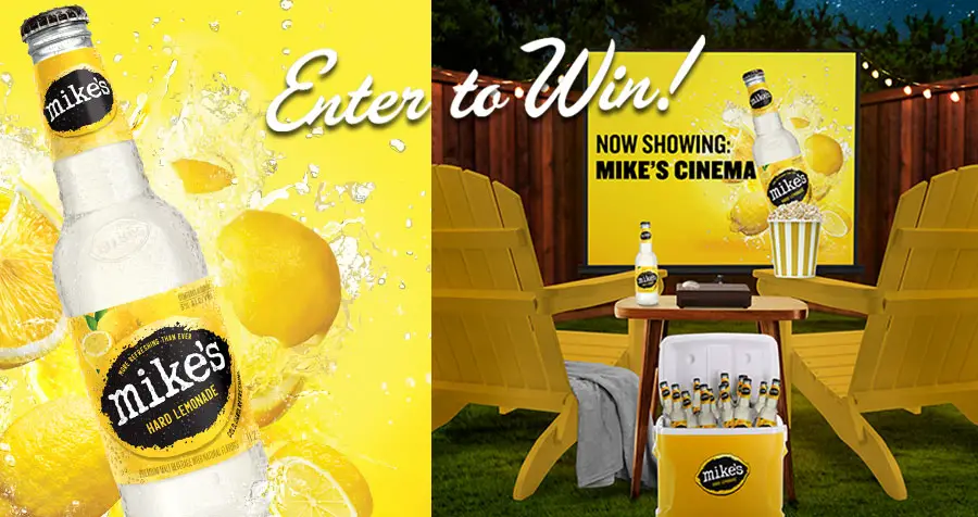 Mike’s Hard Lemonade $10,000 Backyard Movie Theater Package Sweepstakes (10 Winners)
