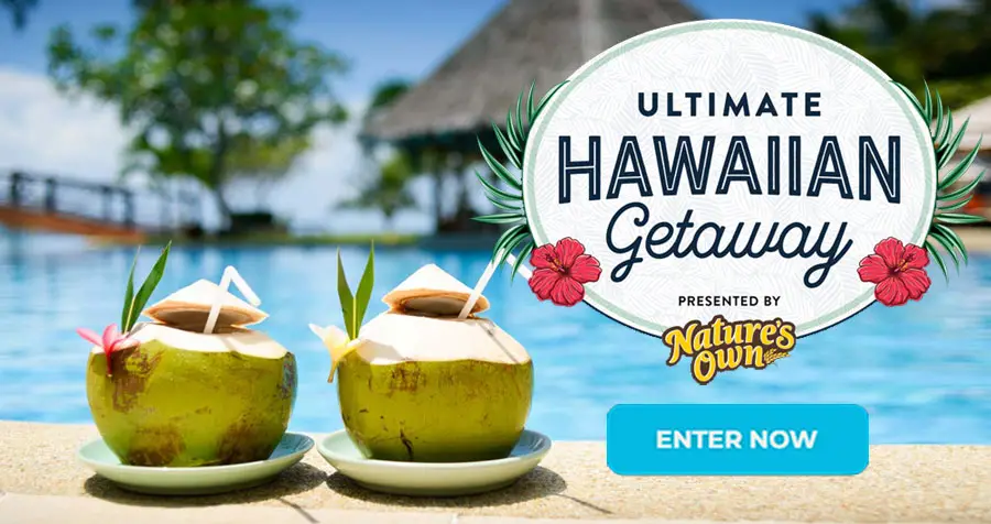 To celebrate the new Nature's Own Hawaiian Loaf, they're giving away a dream vacation to Hawaii! Take in all the beauty and charm of the Hawaiian Islands with a 9 day, 8 night trip of a lifetime valued at $15,000!