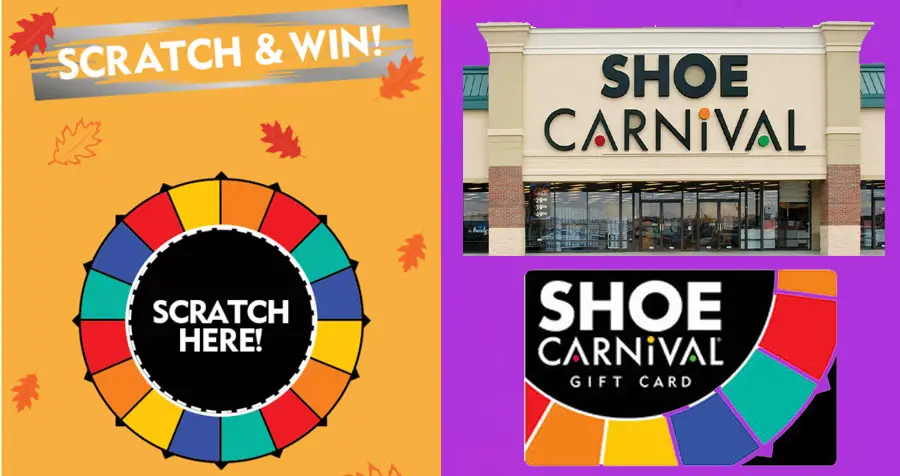 Shoe Carnival Scratch & Win Game (1,373 Prizes, 200,000 Coupons)
