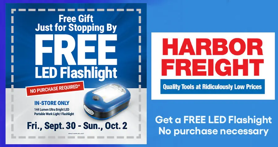 FREE LED Flashlight at Harbor Freight Get Your Coupon!