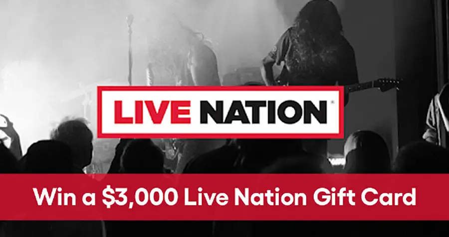 Enter the Clorox Thrill Of Live Sweepstakes daily for your chance to win Free concerts for a year in the form of $3000 in Live Nation e-gift cards PLUS 300 more winners will win a $100 Live Nation Concert Cash Code.