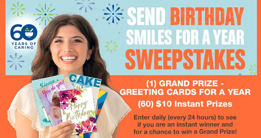 American Greetings Send Birthday Smiles For A Year Instant Win Game