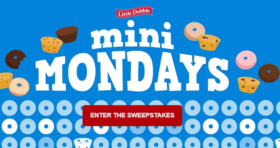 Enter for your chance to win in the Little Debbie Mini Mondays Giveaway! Every week one winner will receive a delicious case of a Little Debbie treat that is picked by our team. Winners will be notified by the email provided at time of entry.