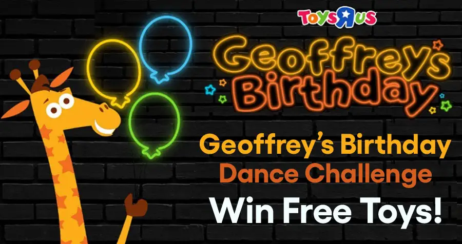 Enter for your chance to win a toy prize package valued at $600 hand-delivered by Geoffrey the Giraffe in your hometown. Watch the dance & learn the moves, film your own dance video for Geoffrey‌ and post it on Instagram or TikTok with #GeoffreysDanceChallenge #Sweepstakes for your chance to be the winner!
