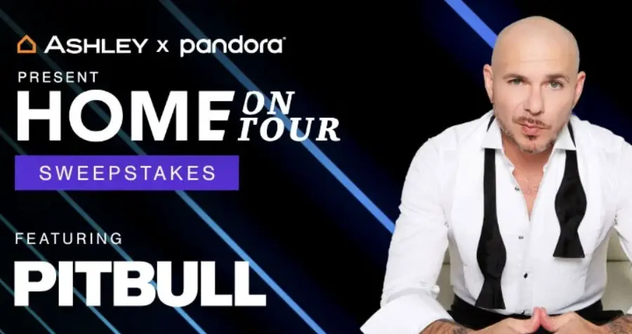 One lucky grand prize winner will win a trip for two to Dallas to see Pitbull live in-concert on November 16th with an in-person meet and greet! Enter the Ashley Furniture Presents Home on Tour Featuring Pitbull Sweepstakes and it could be you!