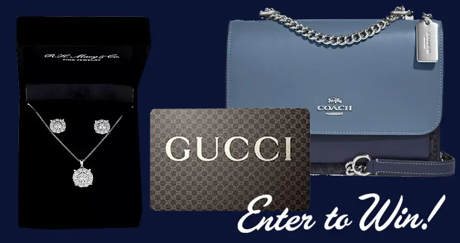 Enter for your chance to win a diamond necklace and earrings (1/4ct each), a Coach handbag and $100 to Gucci from Dana Stargazer