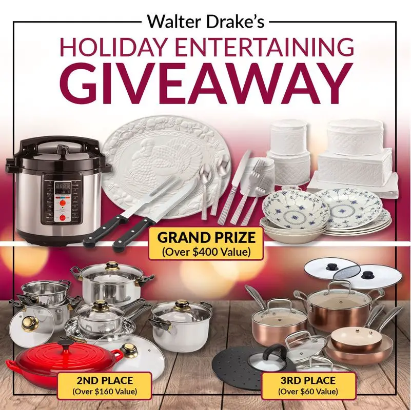 Enter Walter Drake's Holiday Entertaining Giveaway for your chance to win new dinnerware, flatware, cookware so you will be ready for the upcoming Thanksgiving holiday