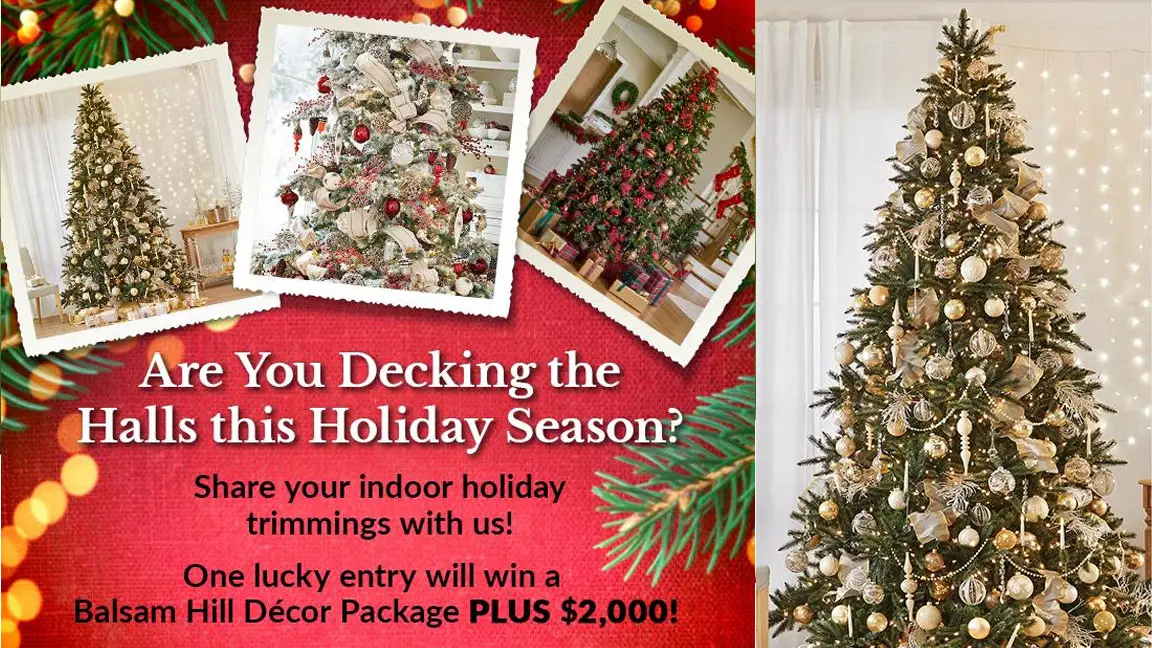 Share your indoor holiday trimmings with Kelly and Ryan to enter for a chance to win a Balsam Hill Décor Package PLUS $2,000!