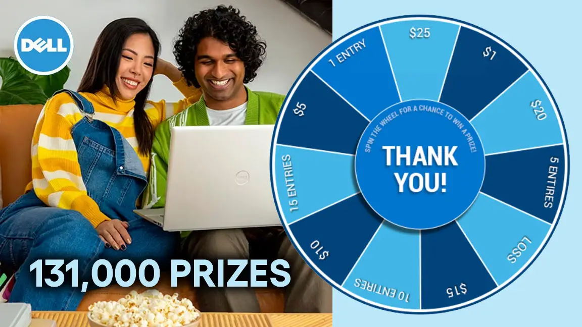Play the Dell Loyalty Black Friday/Cyber Monday Instant Win Game to win from over 131,000 Dell Rewards prizes plus you will be entered for a chance to win Dell Rewards and up to $2,000. One lucky winner every week.