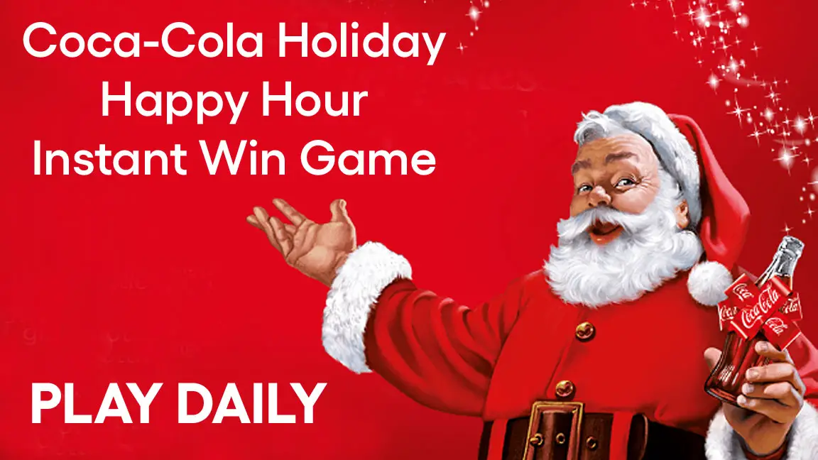 Play the Coca-Cola Holiday Happy Hour Instant Win Game daily through December 19th to win your share of over 74,000 prizes including Amazon, Target, Door Dash and AMC gift cars plus Free 8x8 Shutterfly Mini photo books