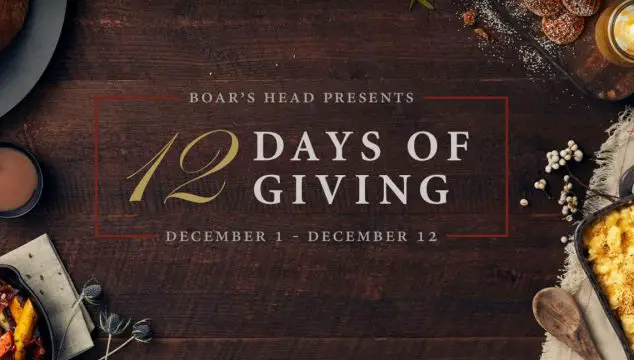 Join Boar's Head December 1st - 12th as they share our great appreciation to their loyal brand fans with Free gifts and recipes inspired by the season. #12daysofgiveaways