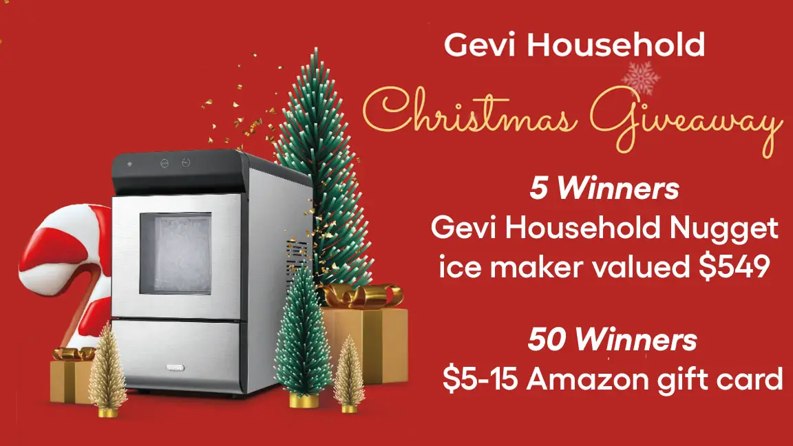 Enter the Gevi Household Christmas giveaway for your chance to win their popular countertop nugget ice maker or one of fifty (50) Amazon gift cards.