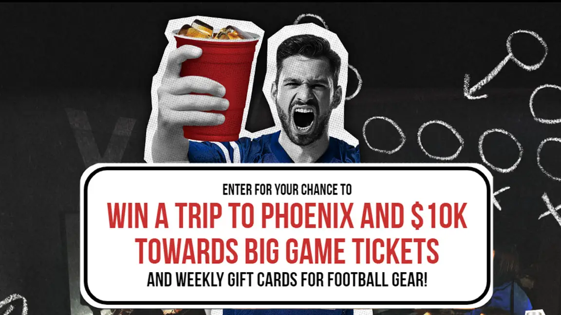 You could win a trip to Arizona to attend the #BIGGAME #SBLVII with $10,000 cash plus there will be weekly football gear prizes and prizes to be won instantly. Play the Sazerac Big Game Instant Win Game daily for your chance to win