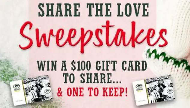Green Bay Packers Valentine’s Day Gift Card Sweepstakes