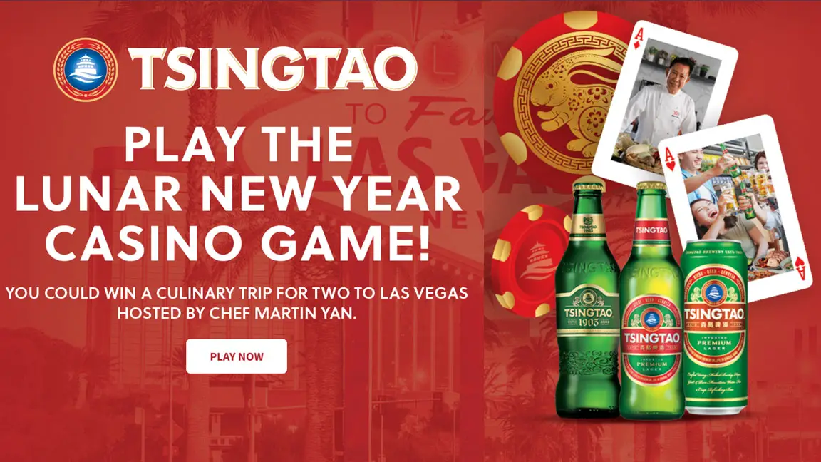 You could win a culinary trip for two to Las Vegas hosted by Chef Martin Yan and if you play the Tsingtao Lunar New Year Instant Win Game you could also win a Tsingtao branded 10-piece non-stick cooking set