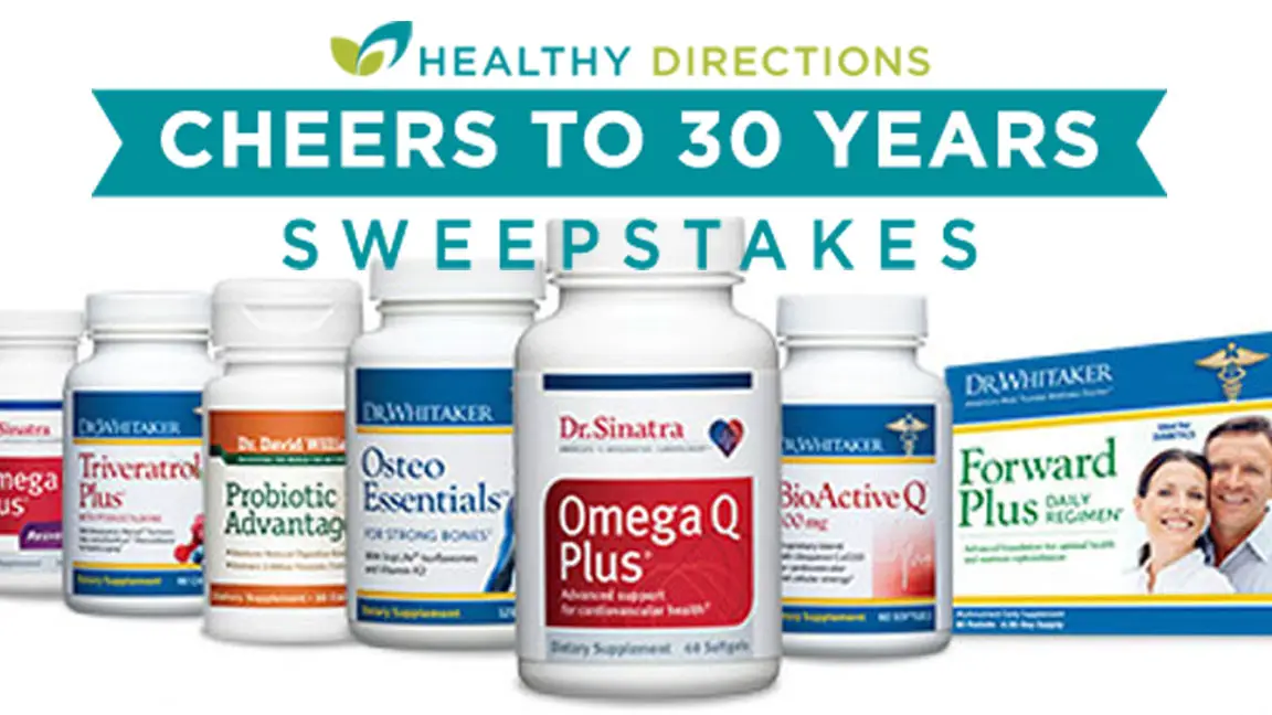 Healthy Directions Cheers to 30 Years Sweepstakes (Monthly Winners)