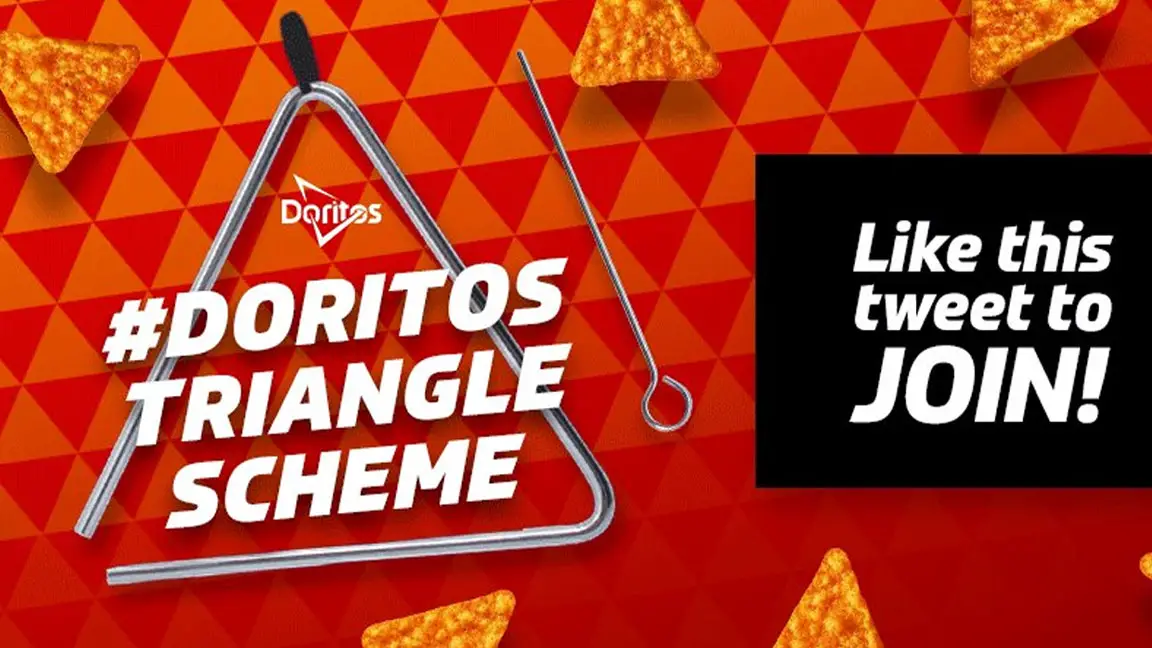 Enter for your chance to win $25,000 from Doritos! Follow @Doritos on Twitter and watch for a special tweet during the #BigGame #SuperBowl and follow the instructions for your chance to win #DoritosTriangleScheme
