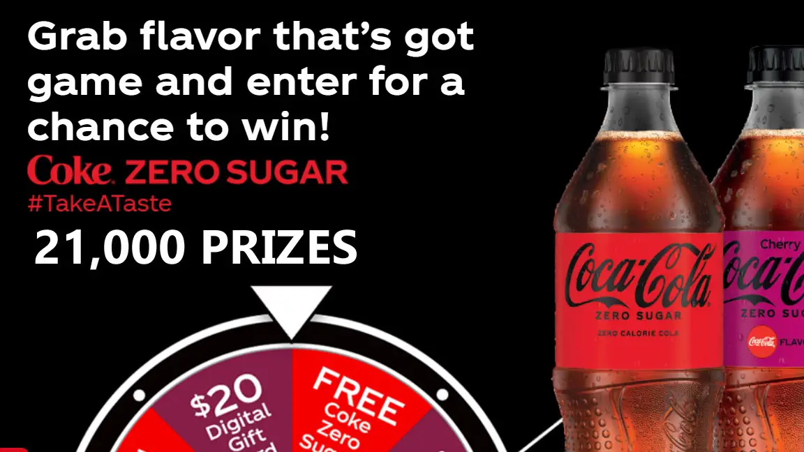 Over 21,000 WINNERS! Play the Coke Zero Sugar NCAA March Madness Instant Win Game daily to win Digital Reward Choice Card! Grab flavor that’s got game and enter for a chance to win!