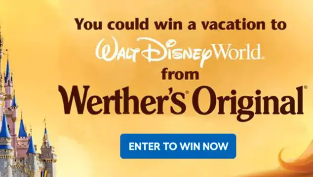 Use your Ibotta account to enter the Werther's Original National Caramel Day Sweepstakes for a chance to win a free family trip to Walt Disney Resort in Orlando, Florida