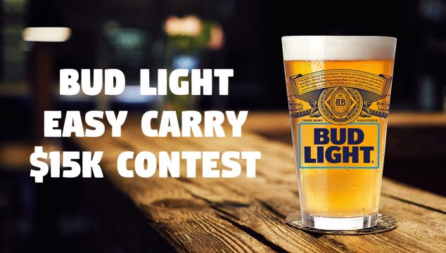 Enter for your chance to win $15,000 by showing @BudLight how many Buds YOU can carry​. Just grab a round, take a video, and post it using #EasyCarryContest for a chance to win. So don't wait, try it out at the bar later today
