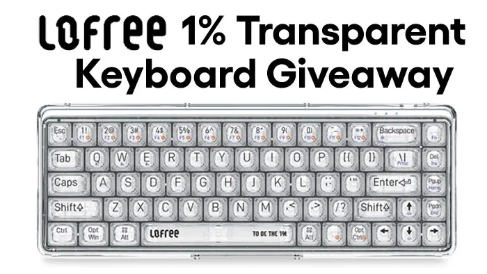Enter for your chance to win a Lofree 1% Transparent Keyboard. Inspired by the classic orange soda flavor in a bottle, this transparent mechanical keyboard offers the perfect blend of style and function.