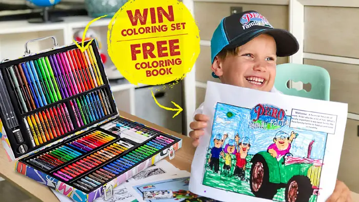 Parents! Enter Pero Family Farms Fun on the Farm Give-A-Way for a chance to win a 180 piece Coloring Set for you (or your kids)! This 25 page educational coloring activity sheets will be emailed to everyone that enters before May 1st.